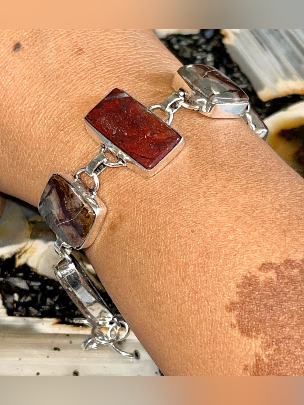 Red Jasper & Picasso Jasper “The Supreme Nurturer” Bracelet 6 1/2”-7 1/2”